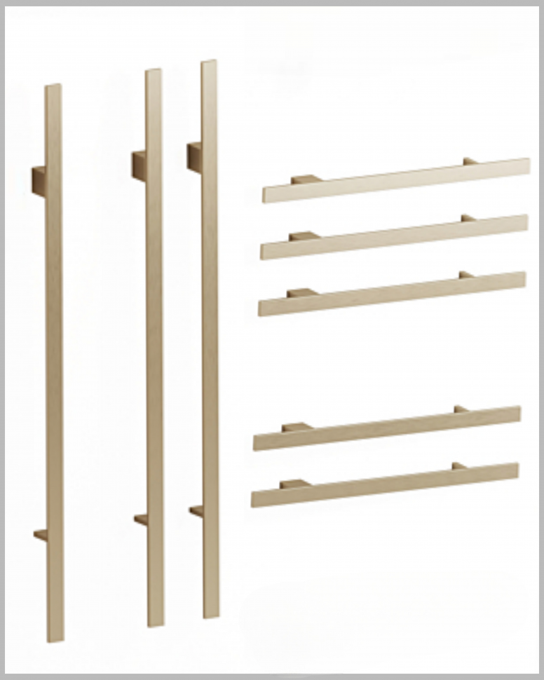 Полотенцесушители Полотенцесушитель электрический 50х1700х60, с кнопкой вкл/выкл цвет, матовое золото 