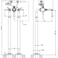 Смесители Напольный смеситель для ванны черный матовый 