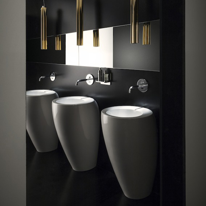 Раковины Раковина напольная 530х530х900мм без отв. под смеситель, с покр. LLC, цвет: белый 