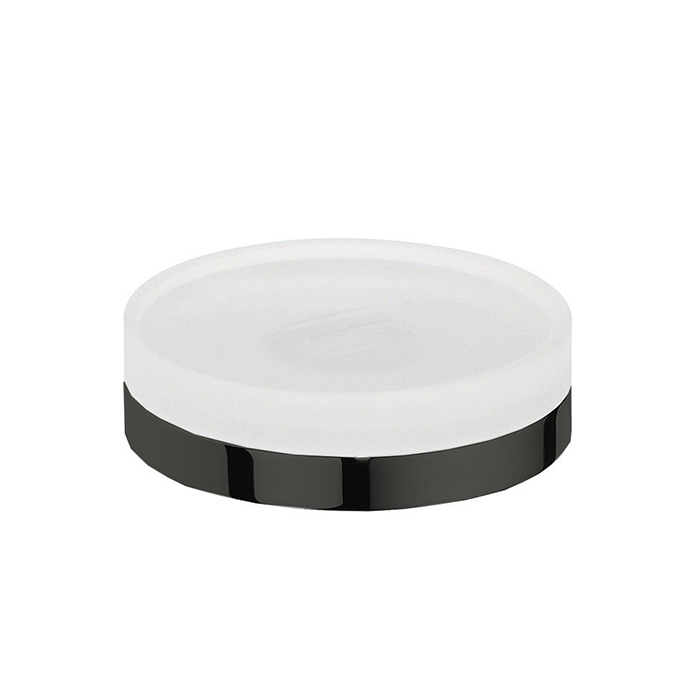 Мыльница настольная, цвет PVD графит матовый/матовое стекло