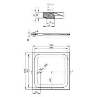 Душевые поддоны Душевой поддон 100x100 см, белый 