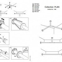 Комплектующие Набор штанг для душевой занавески (хром) 