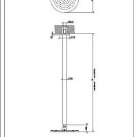 Душевая программа Верхний душ с кронштейном хром 