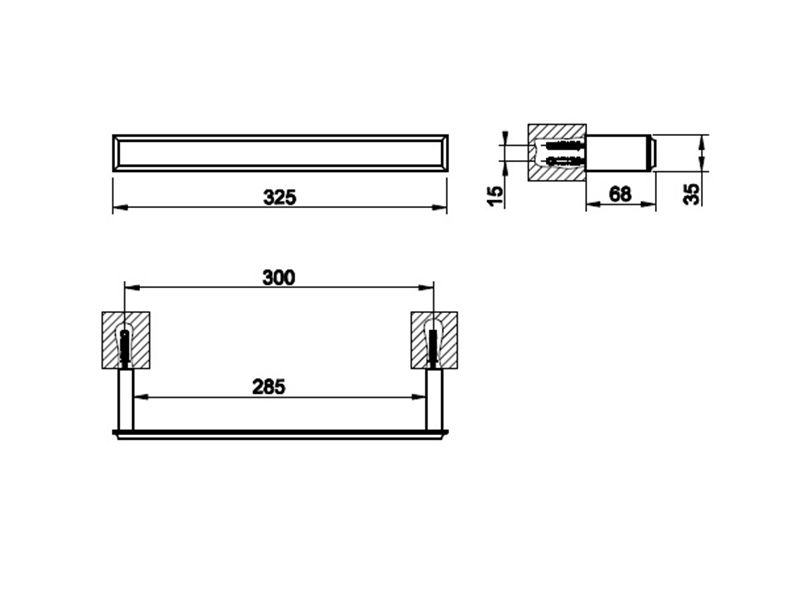 Аксессуары для ванной Настенный полотенцедержатель, 30 см 