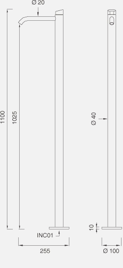 Смесители Отдельно стоящий гидропрогрессивный смеситель для раковины. Высота 1100 мм ZIQ41 