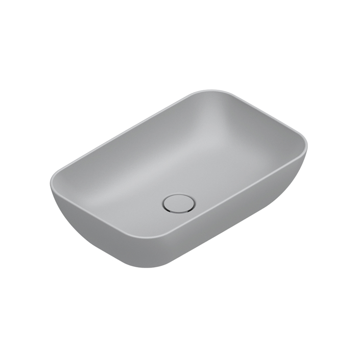 Раковины Раковина 60x38 h15 накладная, без отверстий под смеситель, покрытие Cataglaze+, цвет Cemento Satinato 