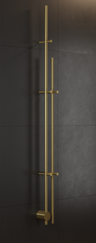 Полотенцесушители Полотенцесушитель электрический 94х1700х60, с кнопкой вкл/выкл, цвет шелк шампань 