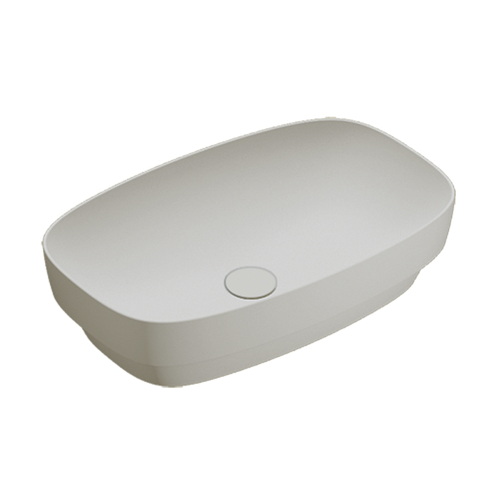 Раковины Раковина 60x38 встраиваемая, без отверстия под смеситель, покрытие Cataglaze+, цвет Cemento Satinato 