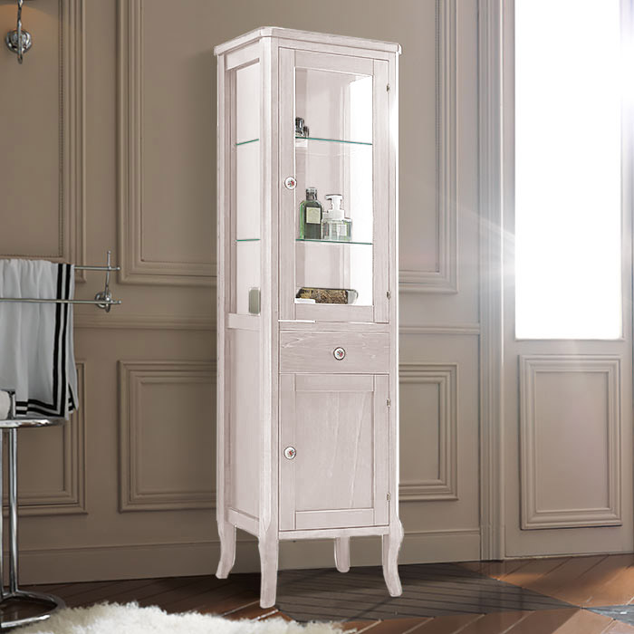 Колонна 465х34х160,5h, петли справа DX, цвет белый матовый, ручки керамика