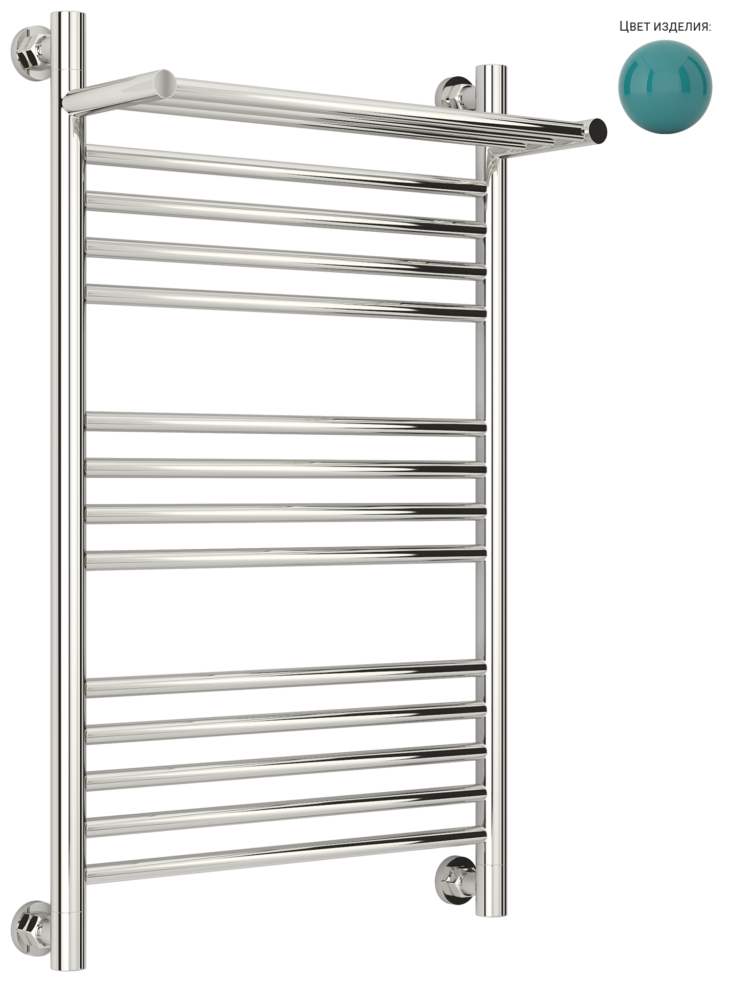 Полотенцесушители Полотенцесушитель с 1 полкой 800х500 (RAL 5018 Бирюзово-синий) 