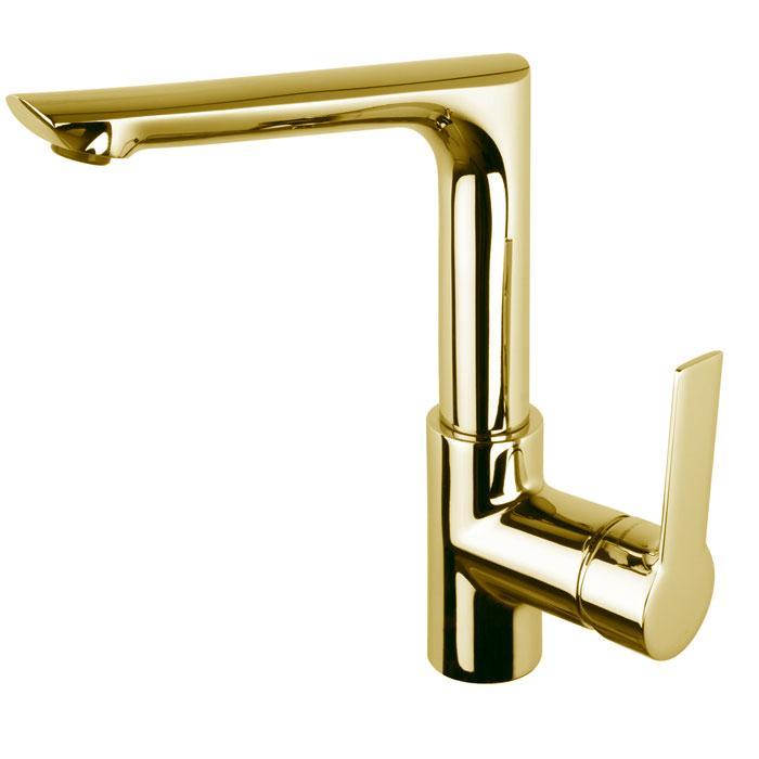 Смесители Mast Cмеситель для раковины, на 1 отв., с литьевым вращающимся изливом, цвет: золото 