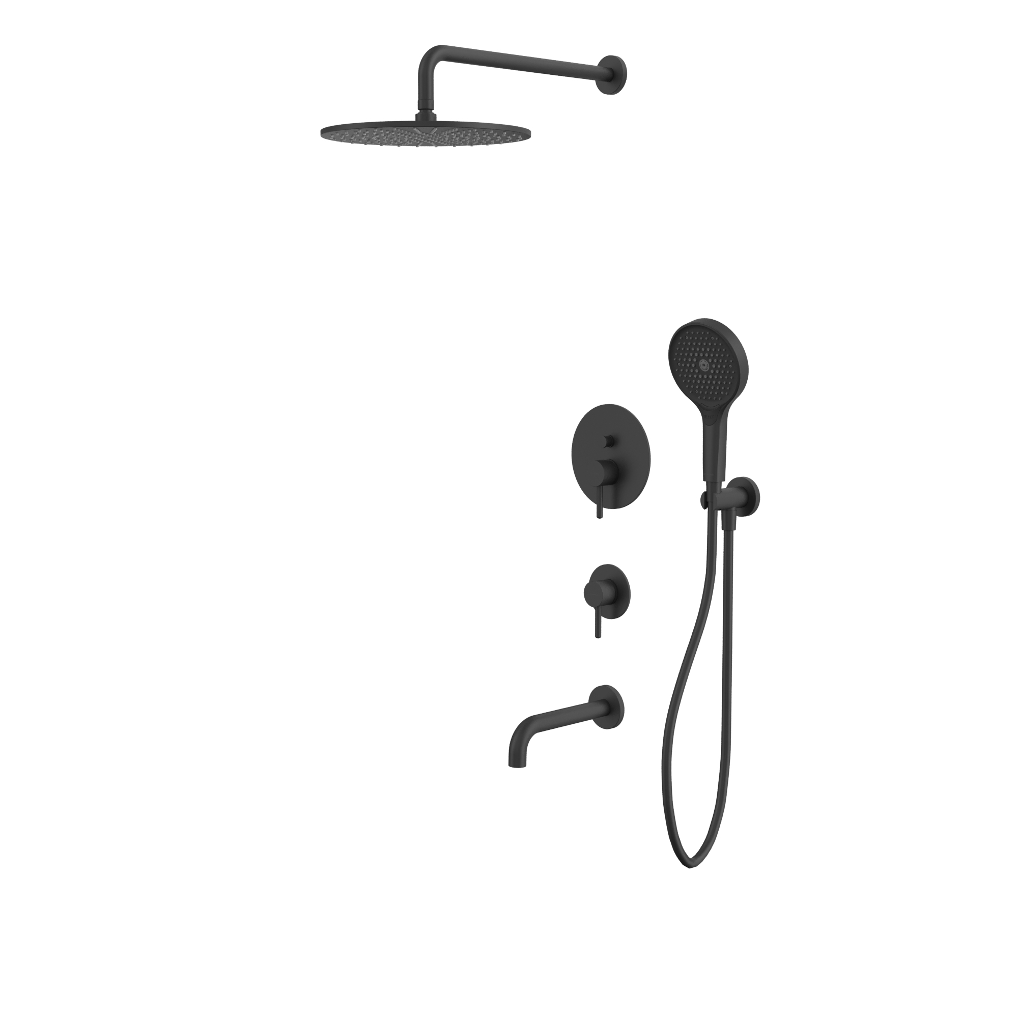 Душевая программа Система для ванны скрытого монтажа YSET07TOPBL (черный мат) 