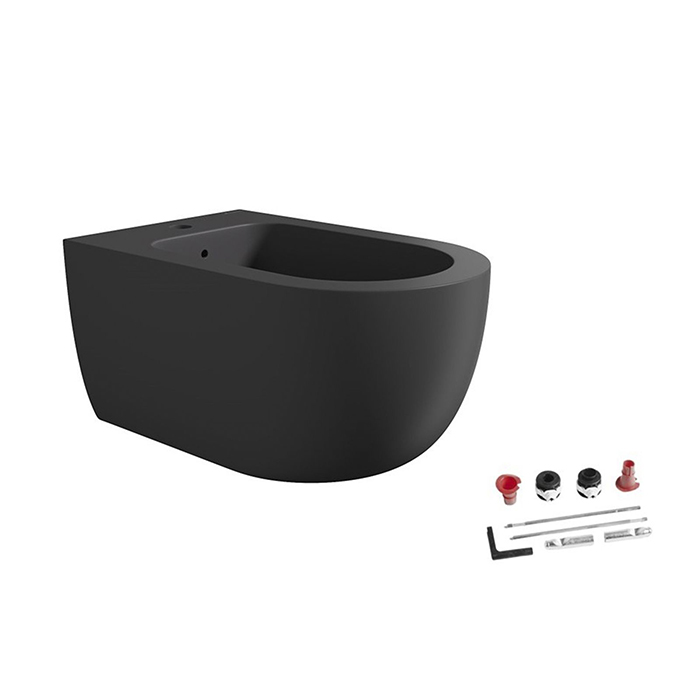 Биде 55х35, подвесное, с набором для крепления, чёрный матовый