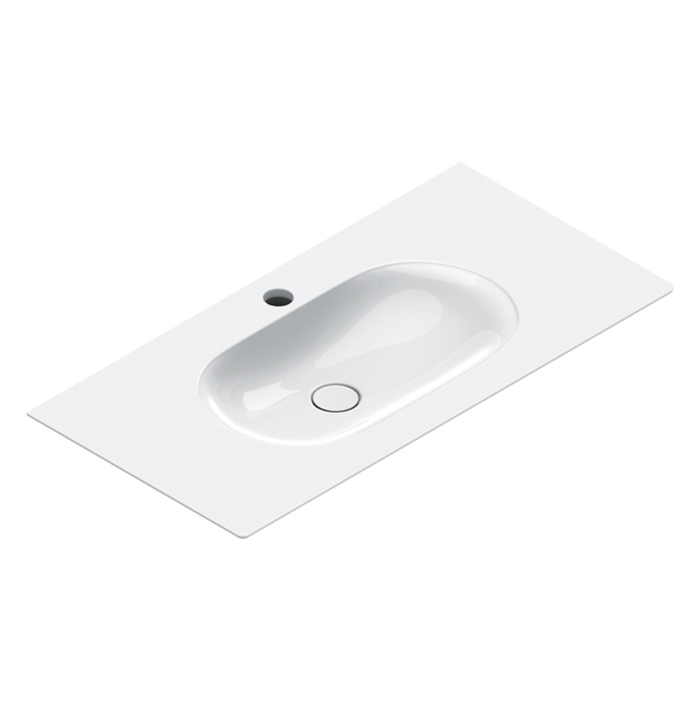 Раковины Раковина консоль 100x50, с 1 отверстием под смеситель, покрытие Cataglaze+, цвет белый глянцевый 