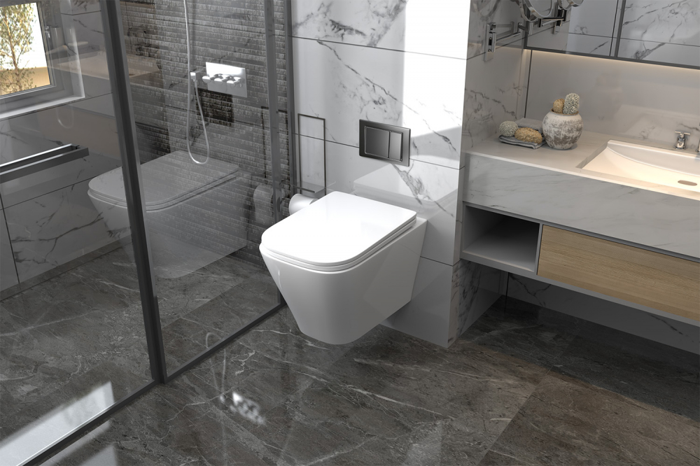 Унитазы Унитаз подвесной белый, безободковый 