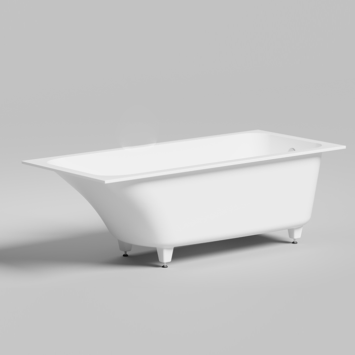 Встраиваемая ванна 1700х750х600 мм, прямоугольная чаша материал S-Sense, глянцевый белый (без слива-перелива!)