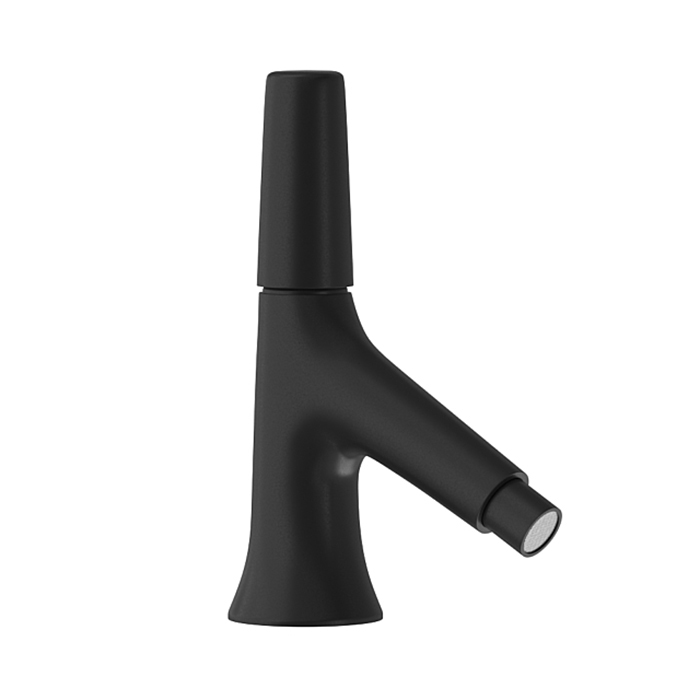 Смесители Смеситель однорычажный для биде 1 отверстие с донным клапаном, цвет черный матовый 