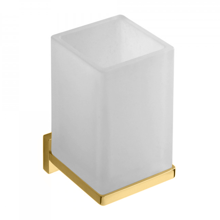 Стакан подвесной, цвет PVD золото матовое/матовое стекло