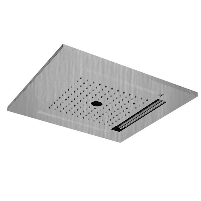 Верхний душ с LED-подсветкой 500*500 мм, нержавеющая сталь шлифованная