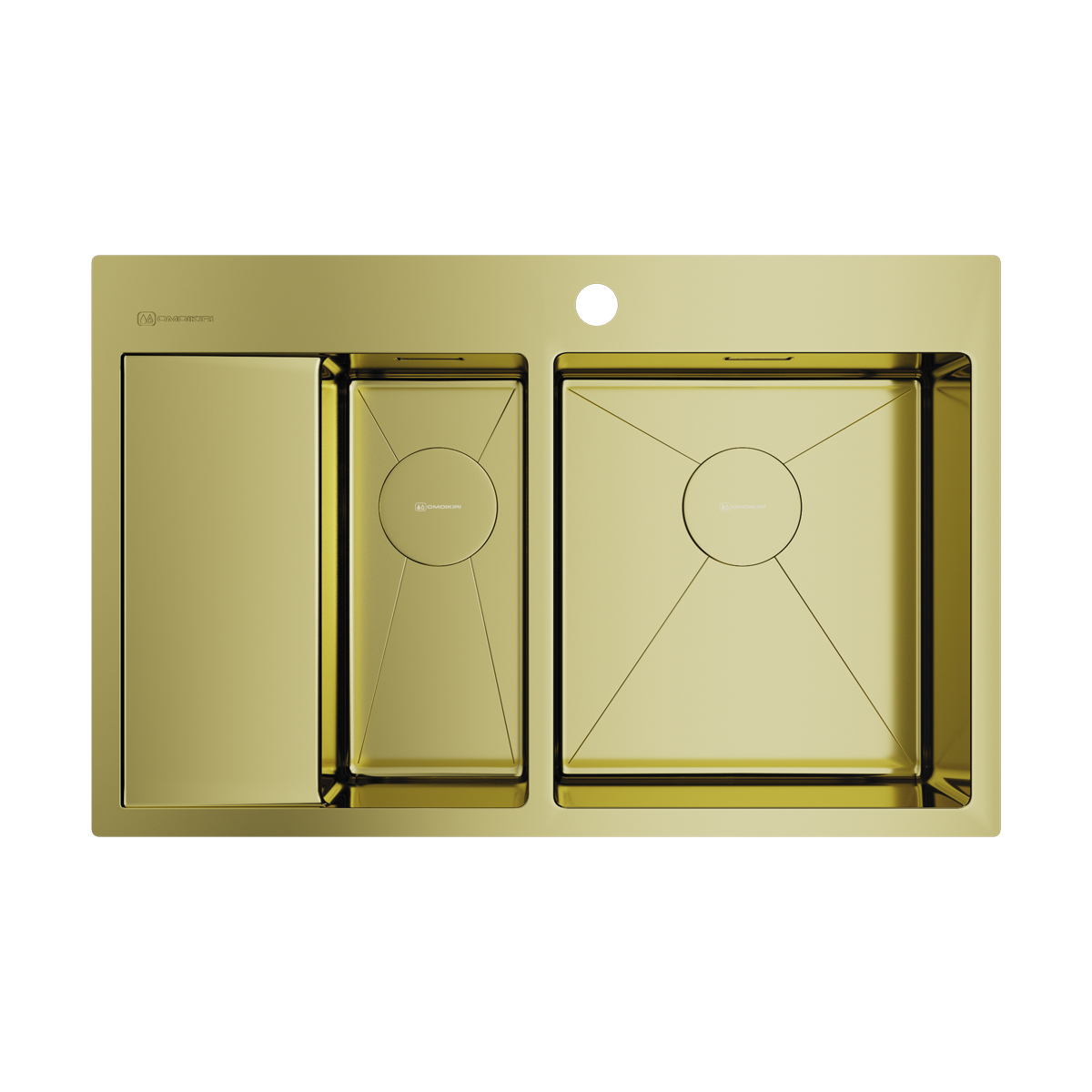 Кухонные мойки Кухонная мойка 780x510x200 Akisame 78-2-R-LG нержавеющая сталь/светлое золото 