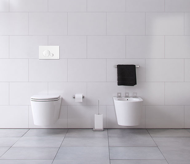 Системы инсталляции Панель механическая двойная GLOBE, пластик, белый 