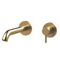 Смесители Настенный смеситель для раковины, внешняя часть, латунь шлифованная 