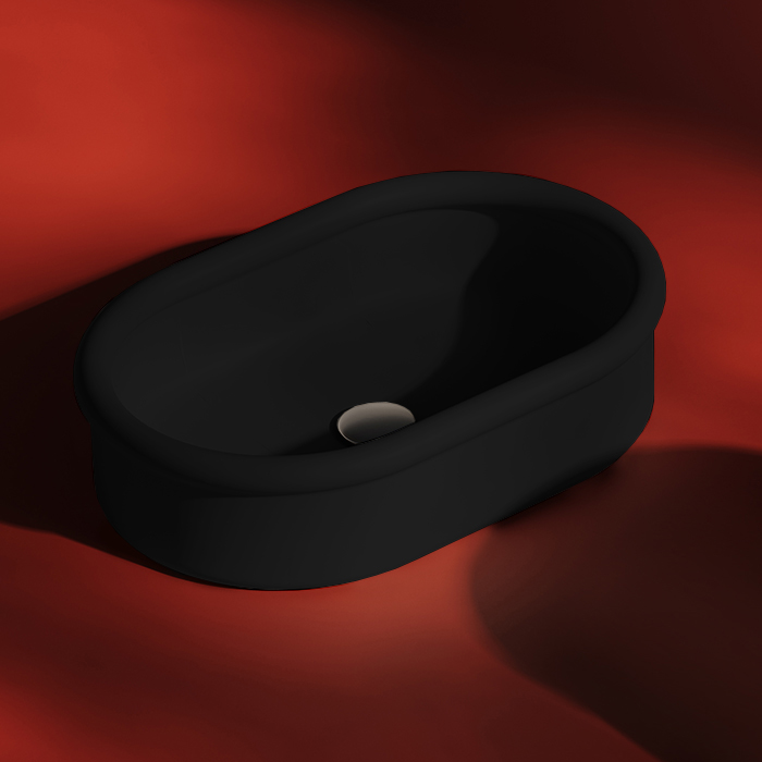 Раковины Раковина настольная 60*40 см, цвет черный матовый 