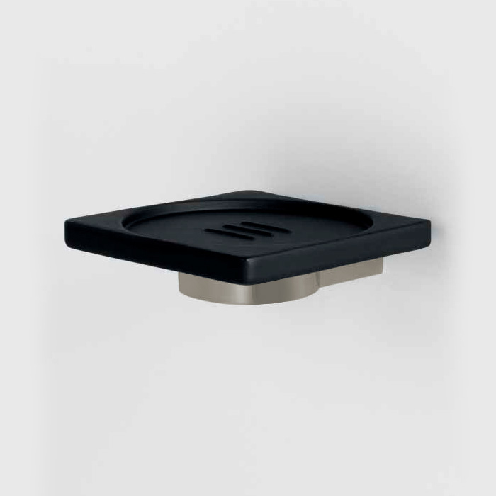 Мыльница подвесная, цвет PVD нержавеющая сталь/черная резина