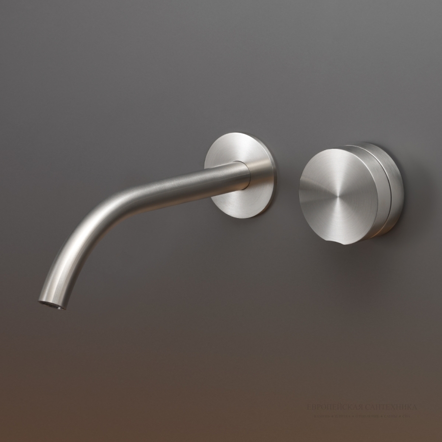 Смесители Смеситель для раковины Giotto Plus, настенный, на 2 отверстия, излив L. 220 мм, внешняя часть, сталь, цвет Black Diamond сатинированный 