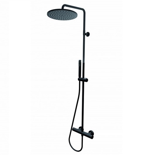 Душевая программа Душевая стойка с монокомандным смесителем, с ручным и верхним душем Ø280 мм., цвет черный матовый 