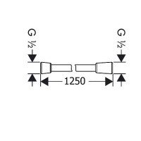 Комплектующие Шланг для душа 125 см (хром черный шлифованный) 