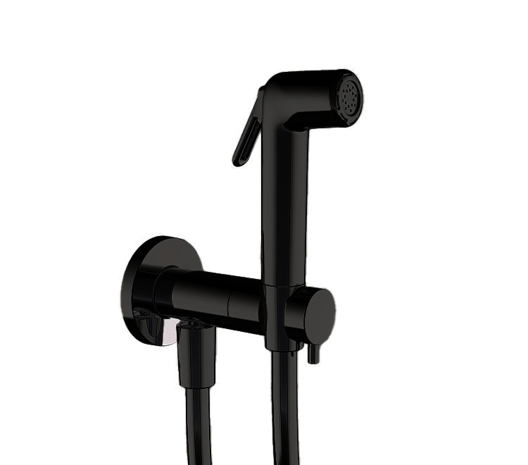 Смесители Гигиенический душ в комплекте с прогрессивным смесителем, внешняя часть, чёрный матовый 
