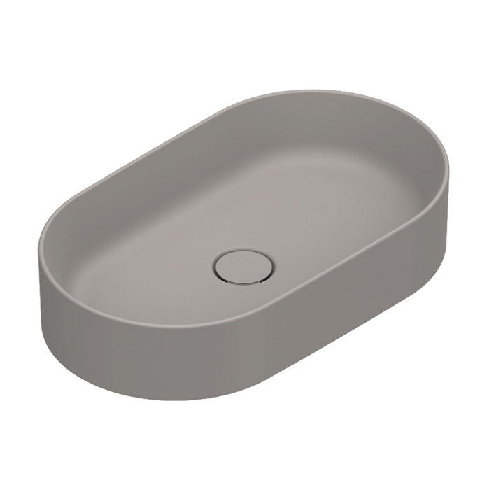 Раковины Раковина настольная 60х35 см, без отверстий под смеситель, покрытие Cataglaze+, цвет Tortora Satinato 