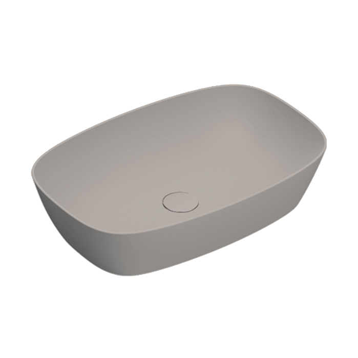 Раковины Раковина 60x40 накладная, без отверстий под смеситель, покрытие Cataglaze+, цвет Tortora Satinato 