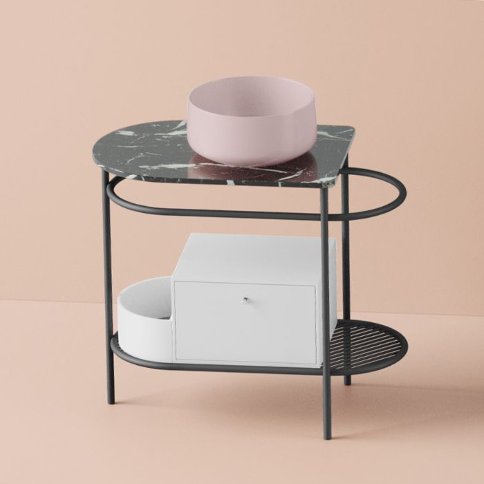 Раковины Раковина 420 мм., для установки на столешницу, без отверстий для смесителя, без перелива, цвет Pink 