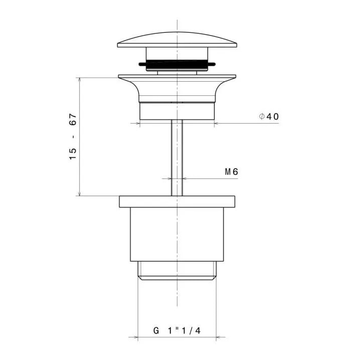 Комплектующие Донный клапан для раковины, брашированная медь, pvd 