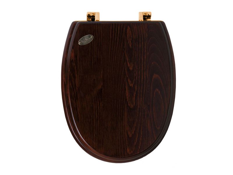 Сиденья для унитазов Сиденье для унитаза, дерево орех, петли бронза 