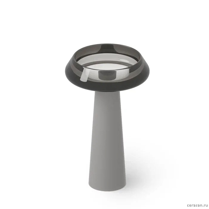 Раковины Раковина напольная 54,5x54,5xh90 см, материал: Glasstech прозрачная смола, цвет: Smoky Black R4 