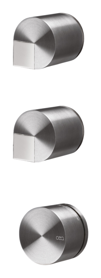 Смесители Термостат Duet, настенный, на 2 выхода, внешняя часть, сталь, цвет сатинированная бронза 