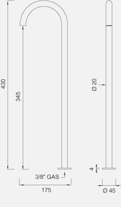 Комплектующие Настольный вращающийся кран. Высота 430 мм FRE65 