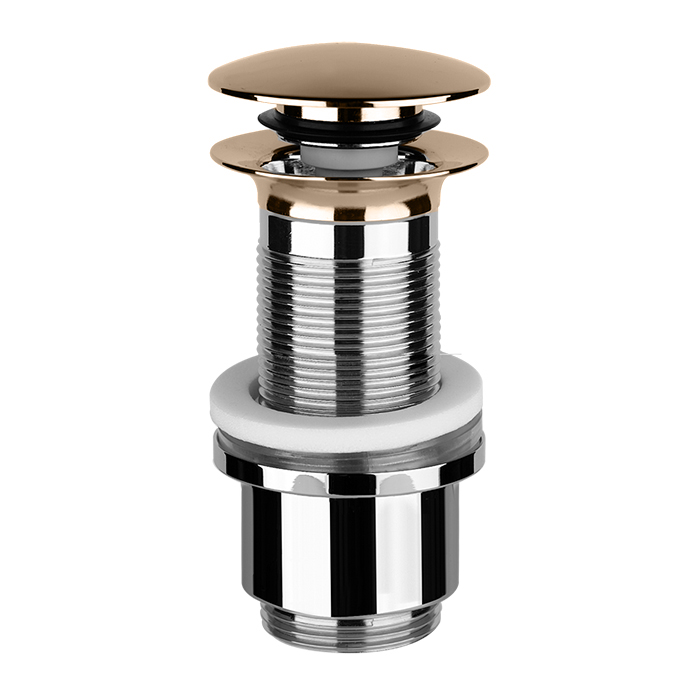 Комплектующие Автоматический донный клапан Stop&Go для раковины без перелива, цвет Copper PVD 