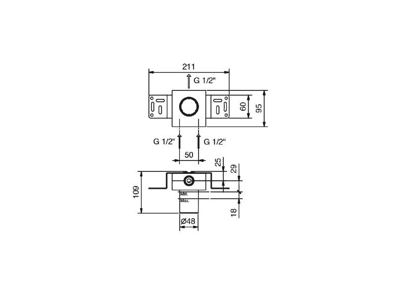 Смесители Встраиваемый смеситель для душа • Внутренняя часть 
