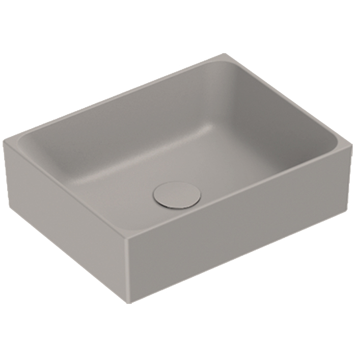 Раковины Раковина 45x35 накладная, без отверстий под смеситель, покрытие Cataglaze+, цвет Tortora Satinato 