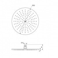 Душевая программа Верхний душ 300 мм, черный матовый 
