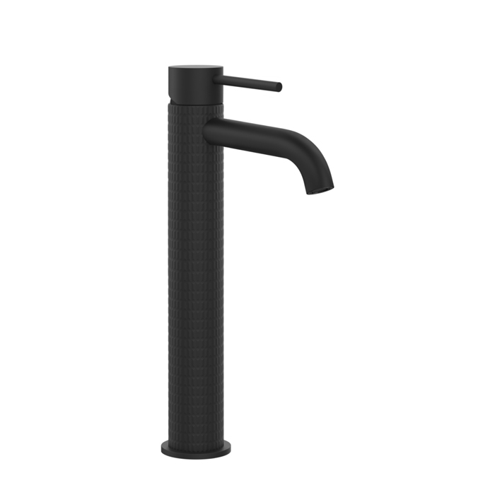 Смесители Смеситель для раковины на 1 отверстие, высокий h=305 мм, без донного клапана, излив 123 мм, цвет Black XL 