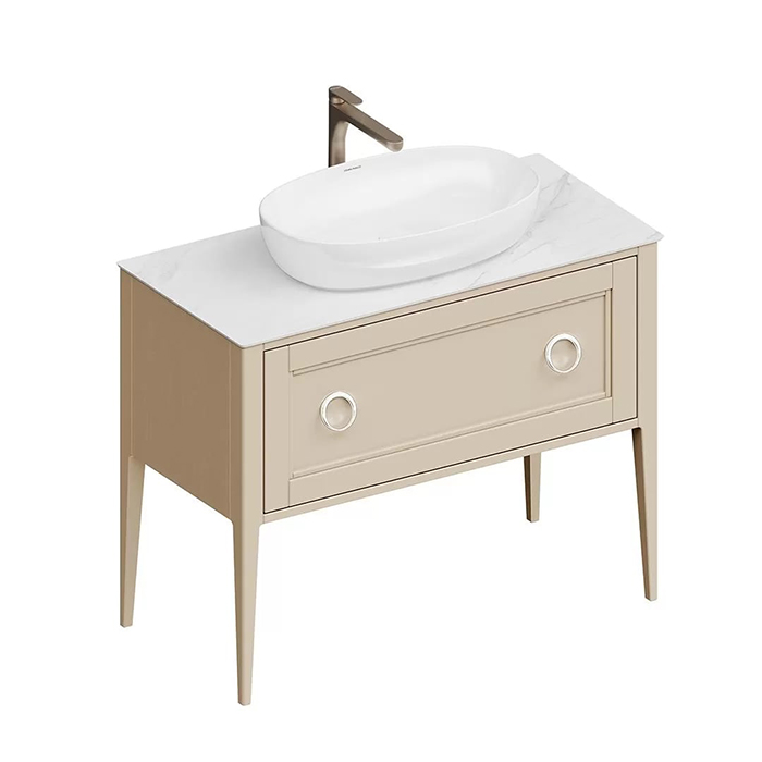 Мебель для ванной Тумба Classic NEO напольная 1+1 ящик 100, капучино матовый 