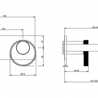 Смесители Настенный смеситель для раковины внешняя часть хром 