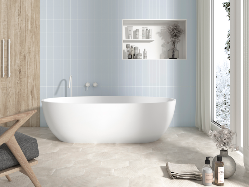 Керамогранит и плитка Onda baby blue matt 5x20 см 