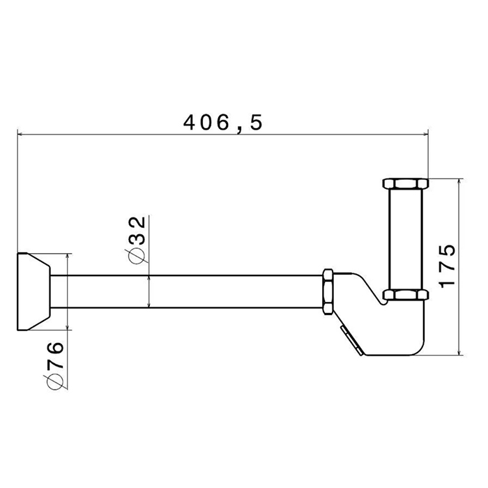 Комплектующие Сифон для раковины с декоративной накладкой, цвет черный матовый 