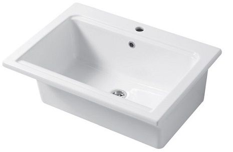 Раковины Накладная и встраиваемая постирочная раковина 71х51хh28 см, c 1 отверстием, цвет белый глянцевый 